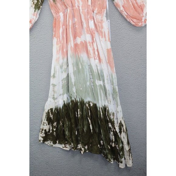 Young Fabulous & Broke 3/4 Puff Sleeve Tie-Dye Maxi Dress-Size M-New with Tags - Picture 2 of 9